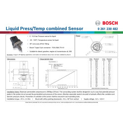 Sensor temperatura e pressão óleo Bosch